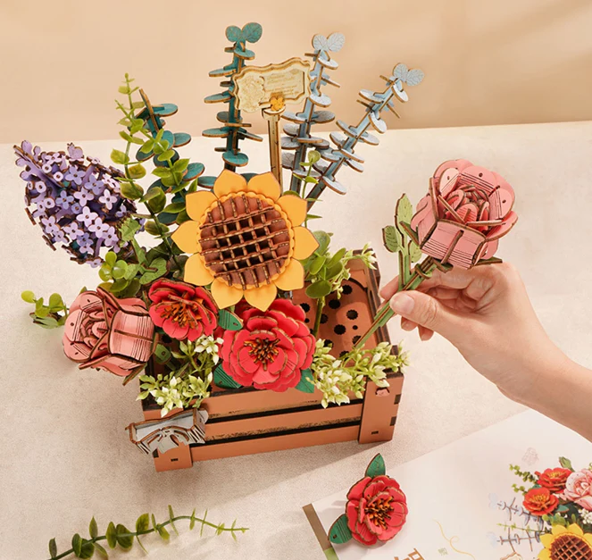 Robotime Rowood DIY 3D Puzzle Wooden Bloom Box TW02H - Image 4