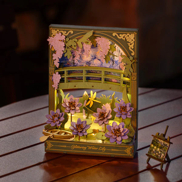 Robotime Rowood Glittering Water Lily Wall Art 3D Wooden Puzzle TH001 - Image 2