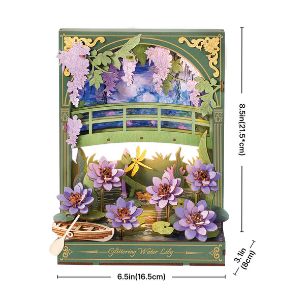 Robotime Rowood Glittering Water Lily Wall Art 3D Wooden Puzzle TH001 - Image 4