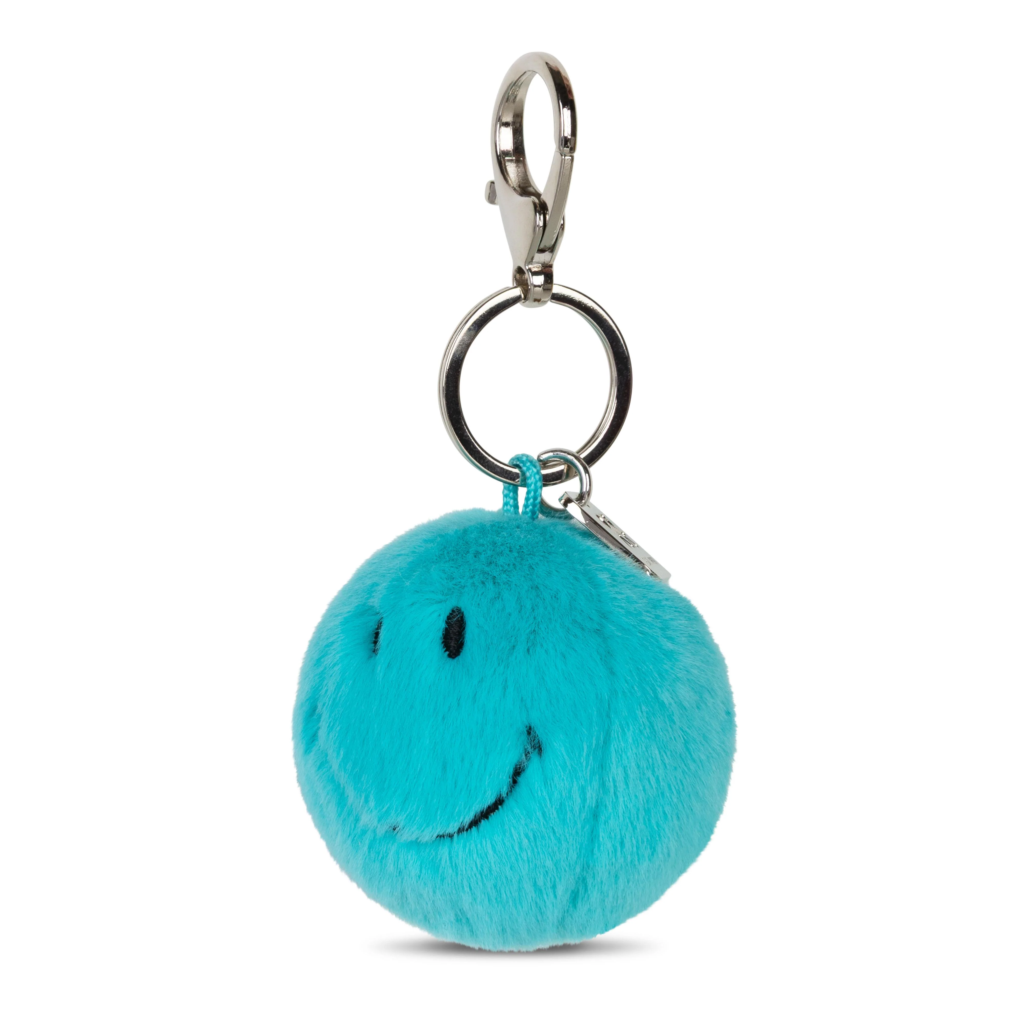 Smiley Keychain ECO Fuzzy Teal 5.5 cm - Image 2