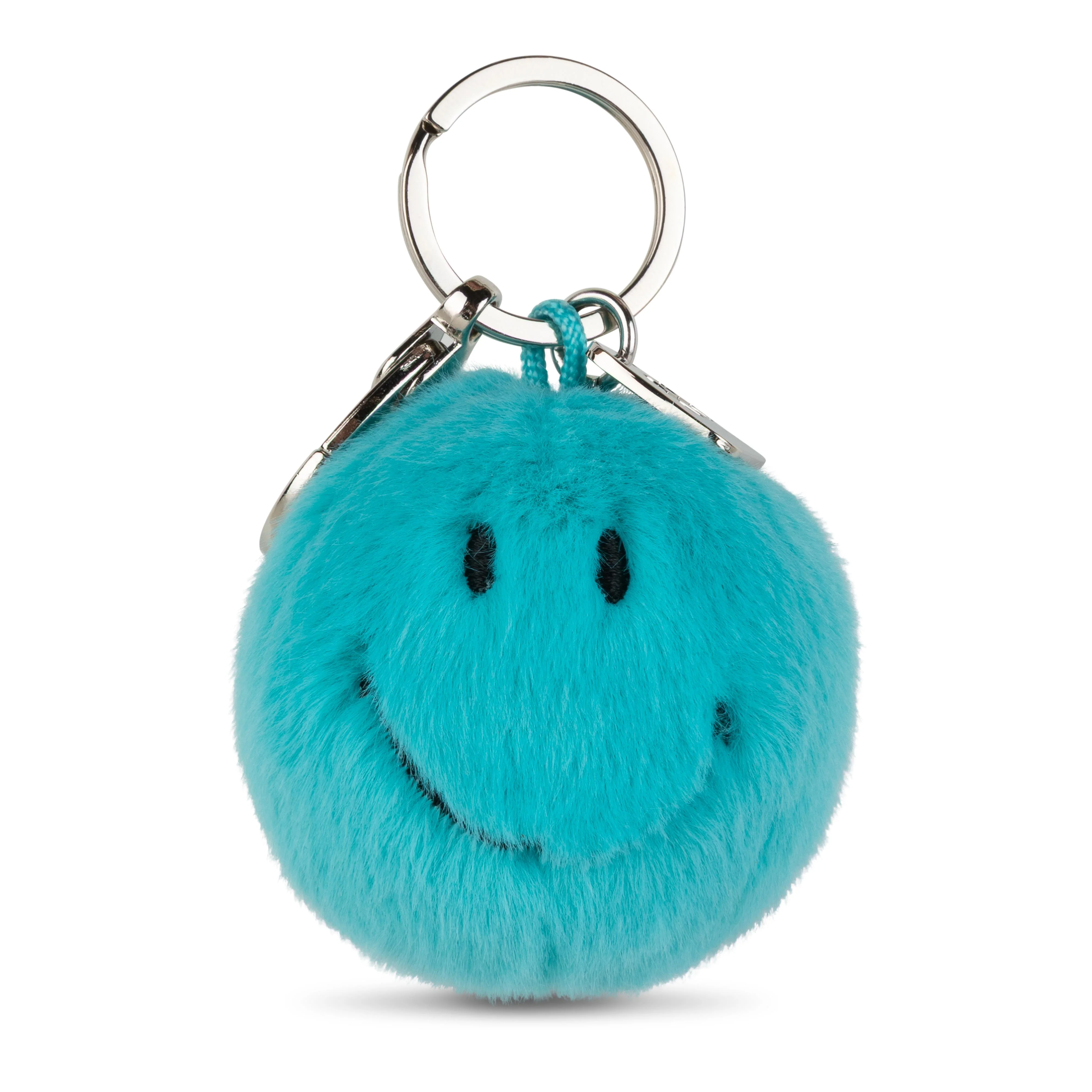 Smiley Keychain ECO Fuzzy Teal 5.5 cm - Image 3